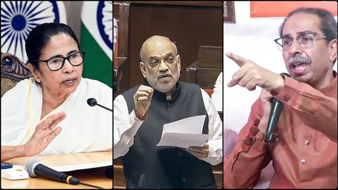 <b>अमित-शाह-की-आंबेडकर-टिप्पणियों-पर-ममता-और-उद्धव-का-तीखा-हमला</b>